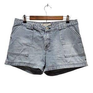 Arizona Hipster stripe jean shorts blue white cotton size 11